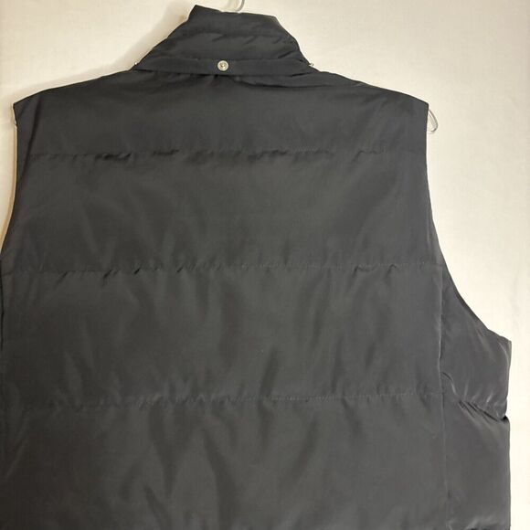 Talbots Women's Puffer Vest Duck Down Fill Large Black Pockets Full Zip No Hood - Picture 10 of 15